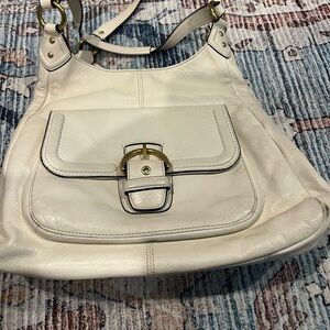 Leather Coach handbag (off white)